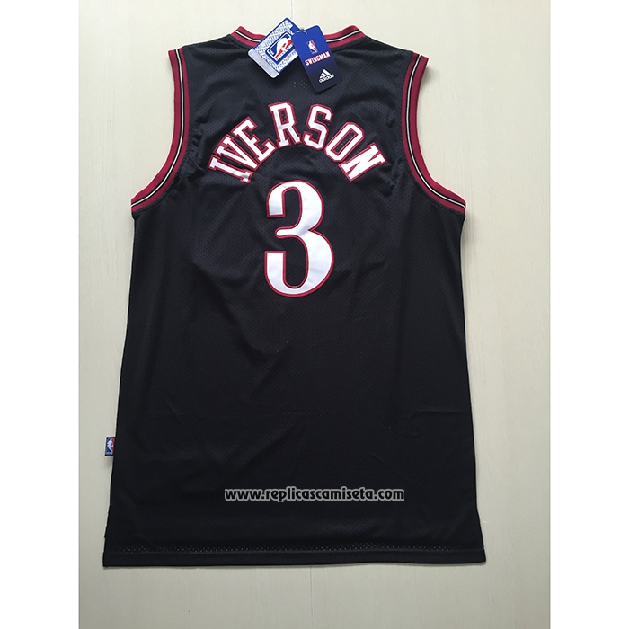 Camiseta Philadelphia 76ers Allen Iverson #3 Retro Negro